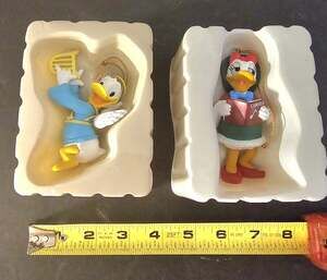 Vtg Disney Grolier Christmas Magic Ornament Donald And Daisy Duck Org Boxes